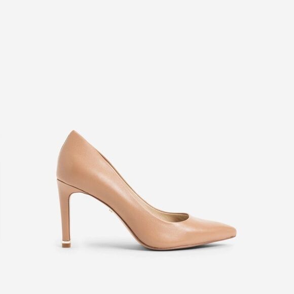 Kenneth Cole RILEY 85 LEATHER HEEL WITH REBOUND size 8 latte NWT in box - Picture 1 of 14